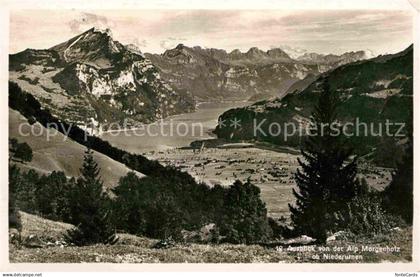 12719800 Niederurnen Ausblick von der Alp Morgenholz Alpenpanorama