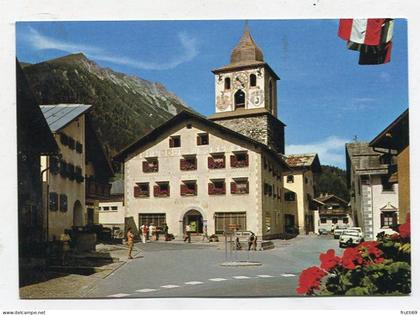 AK 139549 SWITZERLAND - Bergün / Bravuogn - Albulatal - Dorfplatz mit Römerturm