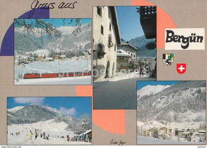 Gruss aus Bergun - Bravuogn 1400 m - train - multiview - Switzerland - used