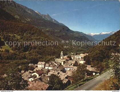 12923123 Castasegna Gesamtansicht mit Alpenpanorama