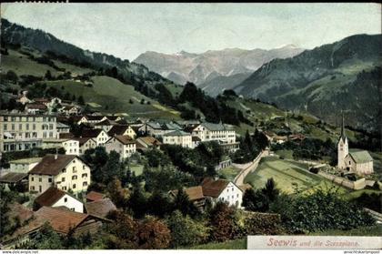 CPA Seewis im Prättigau Kt. Graubünden, Panorama mit Scesaplana