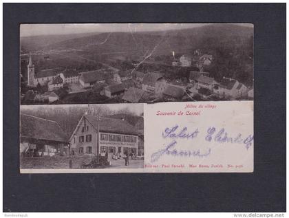 Suisse JU - Souvenir de Cornol ( Milieu du Village Boulangerie epicerie Paul Straehl éditeur de la carte- en l'état)