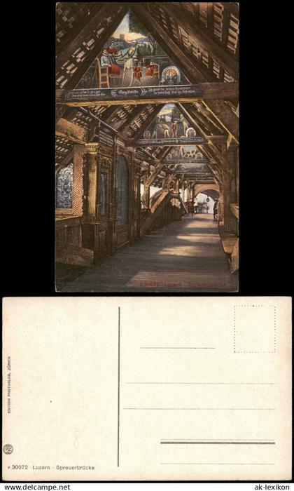 Ansichtskarte Luzern Lucerna Spreuer-Brücke 1910