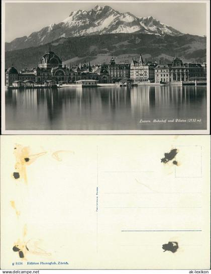 Ansichtskarte Luzern Lucerna Stadt, Berge - Bahnhof 1932