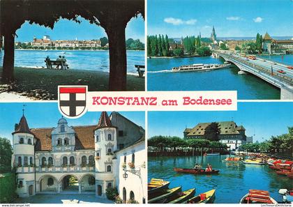 SUISSE - Konstanz am Bodensee - Multivues - Château - Pont - Bateaux - Carte postale