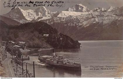 Schweiz - Thunersee (BE) Beatenbucht - Eiger - Mönch - Jungfrau - Dampfer Beatus - Verlag Photoglob 523