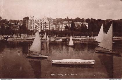 SUISSE - Ouchy - Lac Léman - bateaux - vue générale - Carte Postale Ancienne