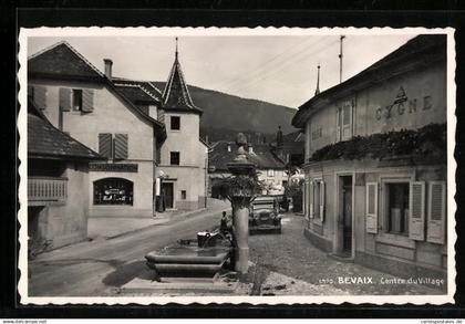 AK Bevaix, Stadtzentrum mit Geschäften und Brunnen