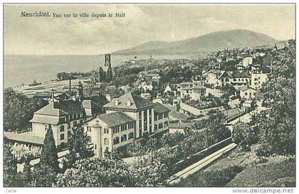 NEUCHATEL - Vue sur la ville depuis le Mail   (Phototypie Co., Neuchâtel)