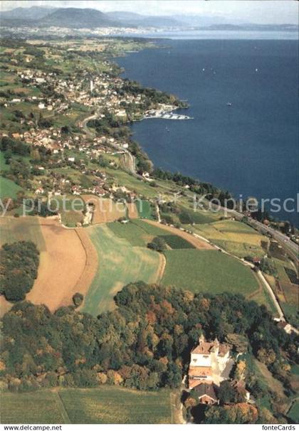 11890933 Vaumarcus Fliegeraufnahme Chateau de Vaumarcus et du Littoral Neuchatel