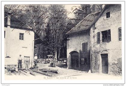 AK NE ST. AUBIN - La Scierie et le Bois exp. 24.1.1903 Photo T. Jacot