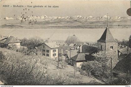 SAINT AUBIN - vue générale et les alpes.