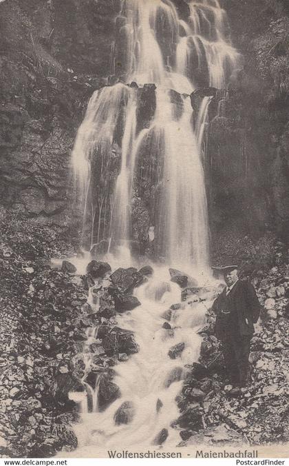 Wolfenschiessen Maienbachfall Swiss Elderly Man Waterfall Postcard