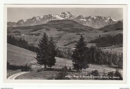 Hemberg gegen Hochalp u. Säntis old postcard posted 1935 Hemberg pmk b230205