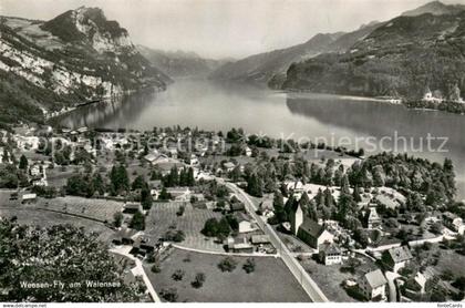 13709353 Weesen Walensee Fliegeraufnahme Weesen Walensee