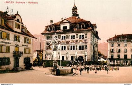 13710138 Schwyz SZ Rathaus Brunnen