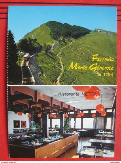 Capolago (TI) - Zweibildkarte "Ferrovia Monte Gereroso m 1704" + Ristorante Vetta