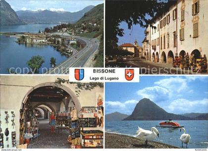 11880446 Bissone Lago di Lugano Panorama Arkaden Dorfpartie Bissone