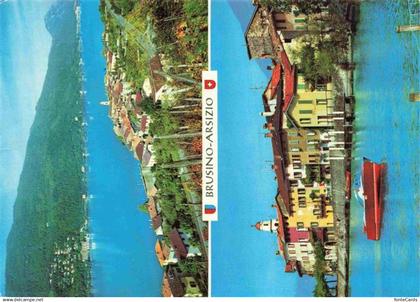 13969420 Brusino-Arsizio Brusinosizio TI Panorama Lago di Lugano Haeuserpartie a