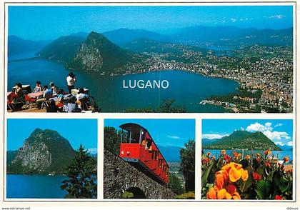 Suisse - TI Tessin - Lugano - Multivues - Fleurs - Funiculaire - Trains - CPM - Carte Neuve - Voir Scans Recto-Verso