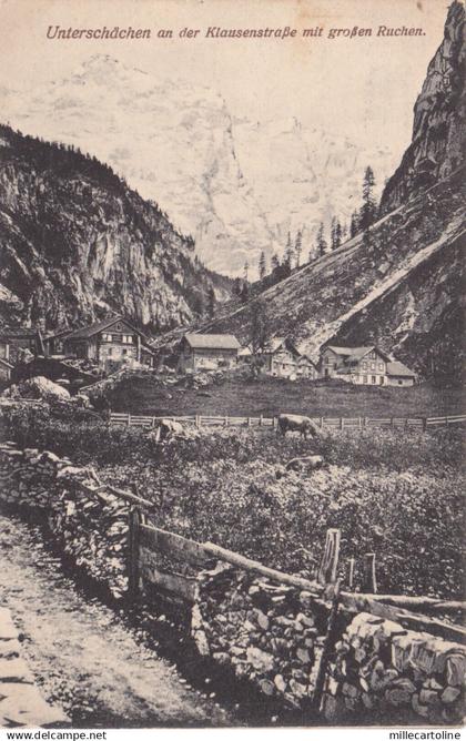 SWITZERLAND - Unterschächen an der Klausenstrasse mit grosseen Ruchen 1925