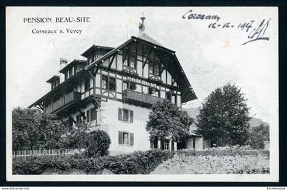 CPA - Carte Postale - Suisse - Corseaux s. Vevey - Pension Beau Site - 1917 (CP21895OK)