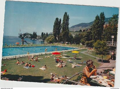 Suisse : VEVEY - CORSEAUX  : plage - piscine , 1964