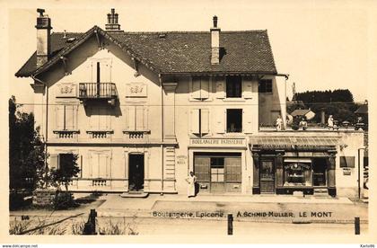 le mont sur lausanne , vaud , suisse * carte photo * Boulangerie Epicerie SCHMID MULLER * commerce * schweiz