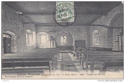 Suisse - Noville - Temple - Eglises Vaudoises - Cachet Postal 1905 Payerne Colombes