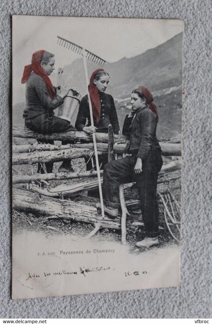 Cpa 1903, paysannes de Champery, Suisse