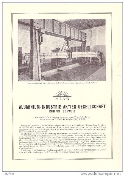 original Werbung / Reklame - 1959 -  Aluminium Industrie in Chippis , Schweiz , A4 Seite  !!!