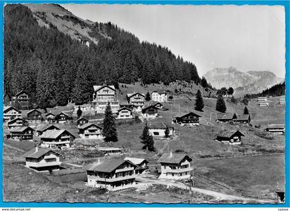 CPSM Suisse "En Avion au dessus de..." MORGINS VS Valais TROISTORRENTS district Monthey (Chalets - visuel peu courant)