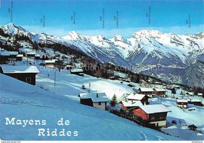 14032347 Les Mayens de Riddes Panorama Wintersportplatz Alpen