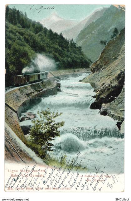 Suisse. Ligne Viège Zermatt. Les rapides de la Viège (7554)