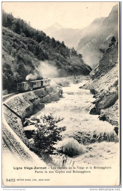 SUISSE - VALAIS - Ligne Viege Zermatt - les rapides de Viège