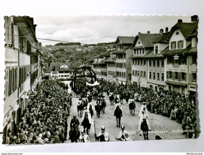 Beromünster. Auffahrtsritt. Schweiz. Alte Ansichtskarte s/w. ungel. ca 1920 / 30. Festumzug, Reiter, geschmück