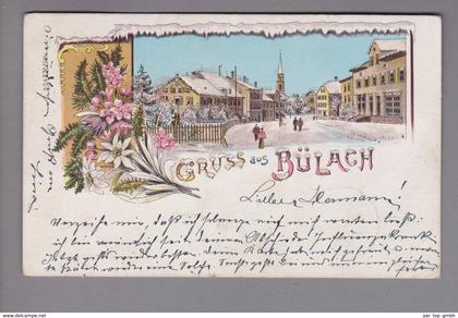 AK CH ZH Bülach 1900-03-05 Litho Glitzer Winter