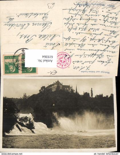 619364,Foto Ak Rheinfall u. Schloss Laufen Laufen-Uhwiesen