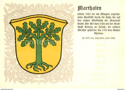 13756133 Marthalen ZH Zuercher Gemeindewappen In Gold eine ausgerissene gruene E