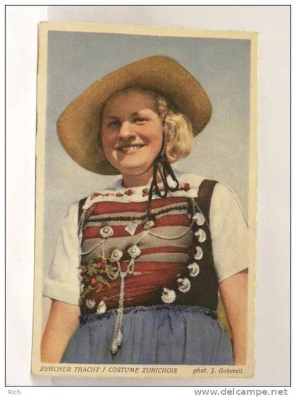 CPSM Suisse - Rafzerfeld/Région de Rafz - Costume of the Rafzerfeld - Zurcher Tracht/Costume Zurichoix Phot J Gaberell