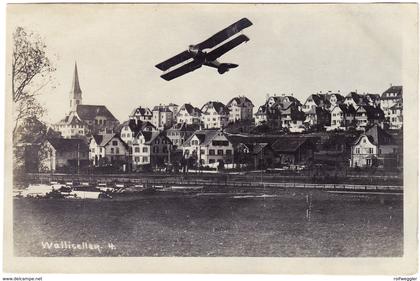 1919 Foto Ansichtskarte aus Wallisellen mit Flugzeug; gelaufen nach Glarus