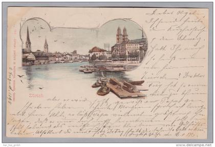 AK ZHs Zürich 1898-08-02 Zürich Litho Phototypie Neuchatel