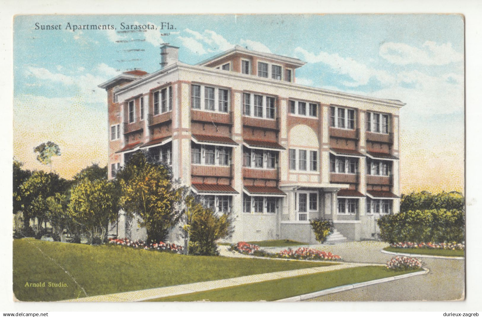 Sunset Apartments, Sarasota old postcard posted 1925 b211111*