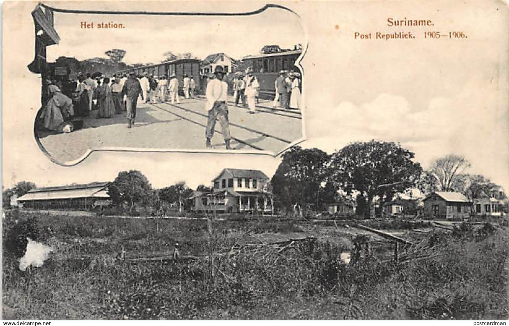 Surinam - Het Station - Railway Station - Post Republiek 1905-1906 - Publ. unknwon.