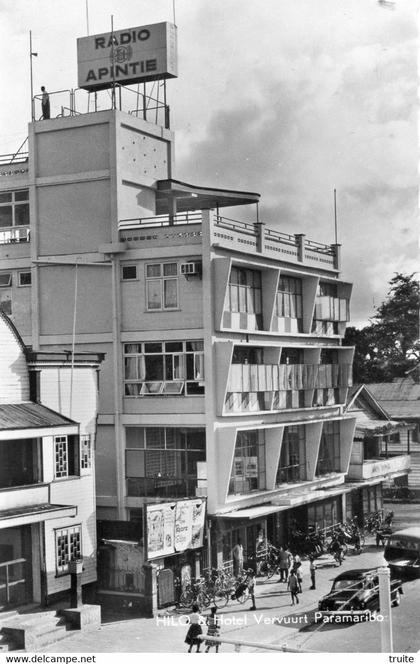 SURINAM HILO ET HOTEL VERVUURT PARAMARIBO (CARTE PHOTO )