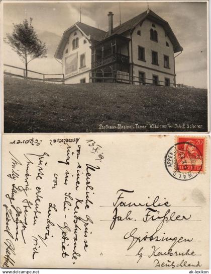 Ansichtskarte Appenzell (CH) Gasthaus Pension Tanne Wald 1923