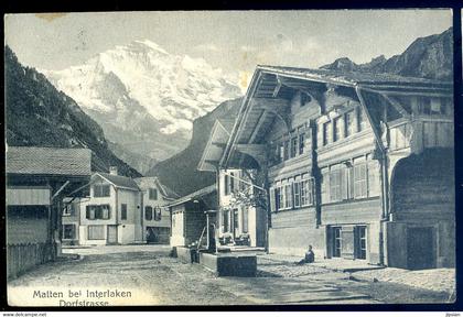 cpa du de Suisse Berne -- Matten bei Interlaken , Dorfstrasse   Aout22-106