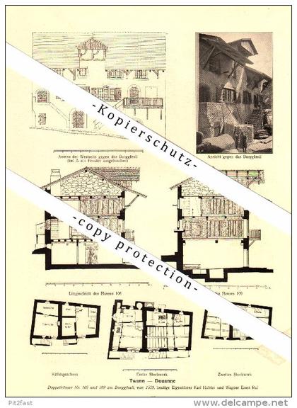 Photographien / Ansichten , 1917 , Ligerz / Gléresse und Twann / Douanne , Biel , Prospekt , Fotos , Architektur !!!