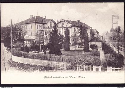 1913 gelaufene AK aus Münchenbuchsee, Hotel Bären.