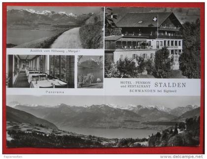 Sigriswil (BE) Schwanden - Werbe-Mehrbildkarte "Hotel-Pension u. Restaurant Stalden"